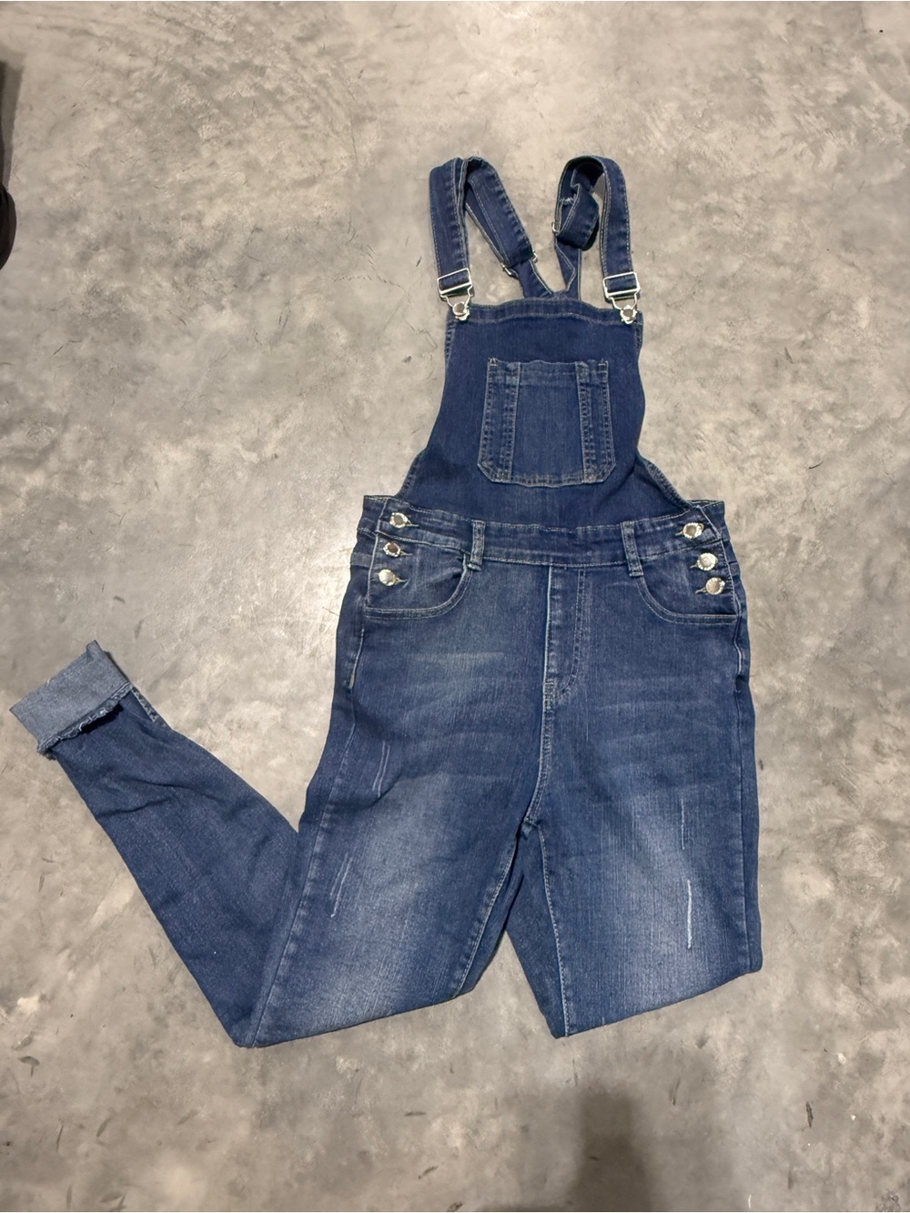 Women's Denim Overalls - Dark Blue